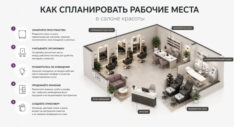 Как спланировать рабочие места в салоне красоты