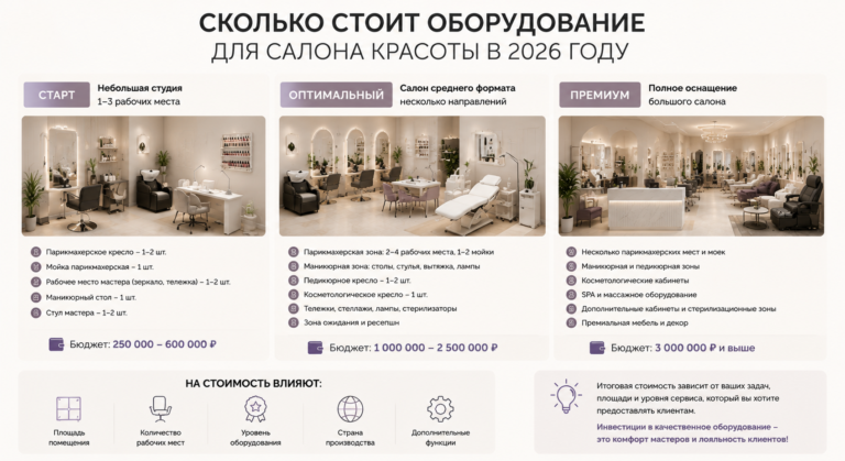 Сколько стоит оборудование для салона красоты в 2026 году