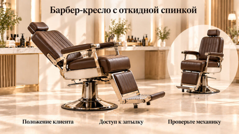 Барбер-кресло с откидной спинкой: когда нужен наклон