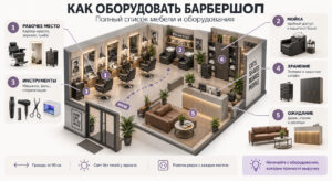 Как оборудовать барбершоп: полный список мебели и оборудования