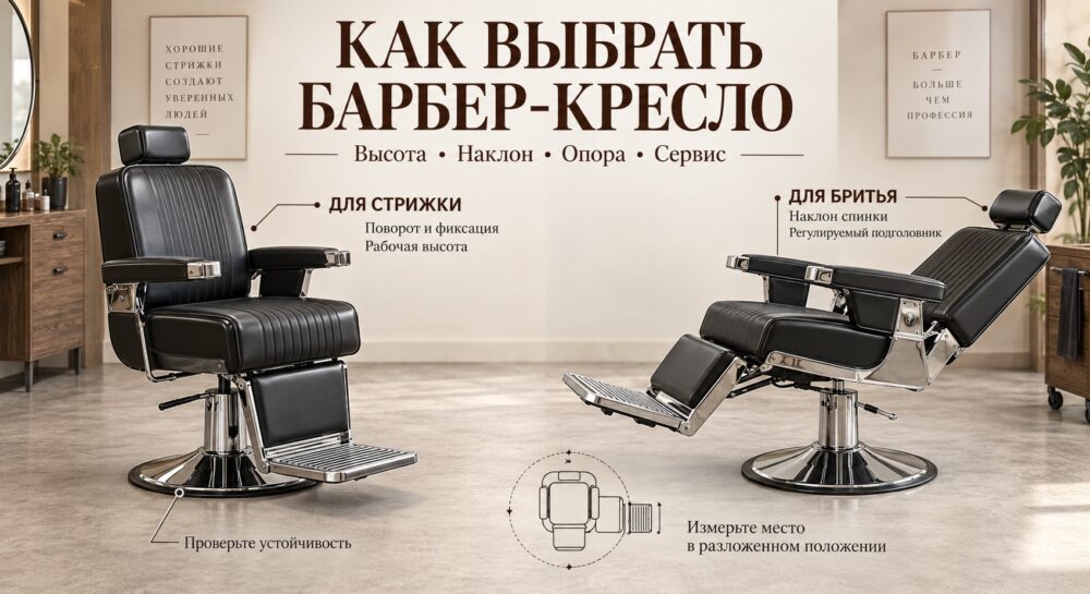 Как выбрать барбер-кресло: конструкция, регулировки и комфорт