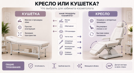 Косметологическое кресло или кушетка — сравнение