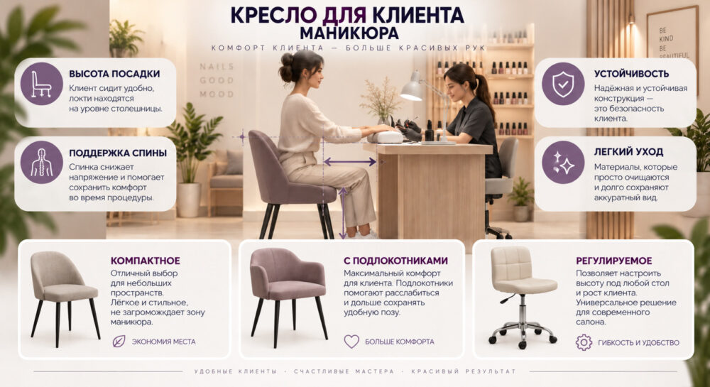 Как выбрать кресло для клиента маникюра