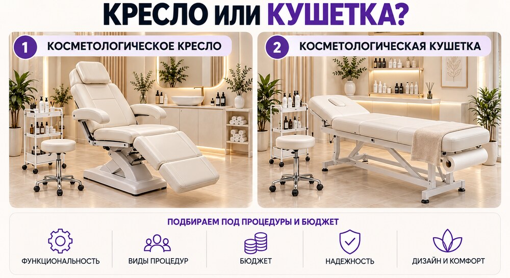 Косметологическое кресло или кушетка для кабинета