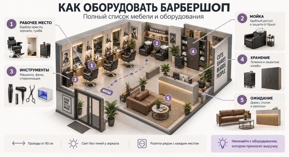 Как оборудовать барбершоп