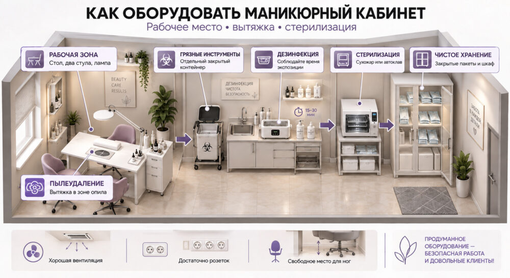 Как оборудовать маникюрный кабинет