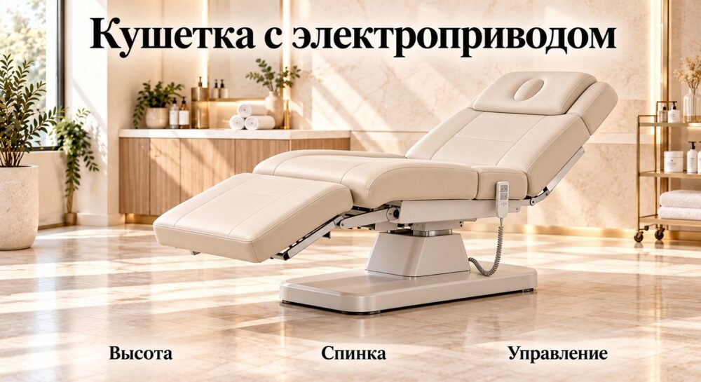Как выбрать косметологическую кушетку с электроприводом: высота, спинка и управление