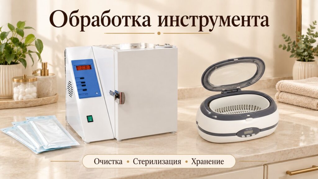 Обработка маникюрных инструментов: дезинфекция, очистка, стерилизация и хранение