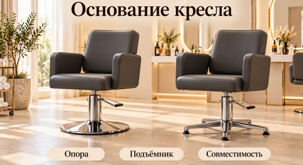 Основание парикмахерского кресла: диск или пятилучье и что проверить