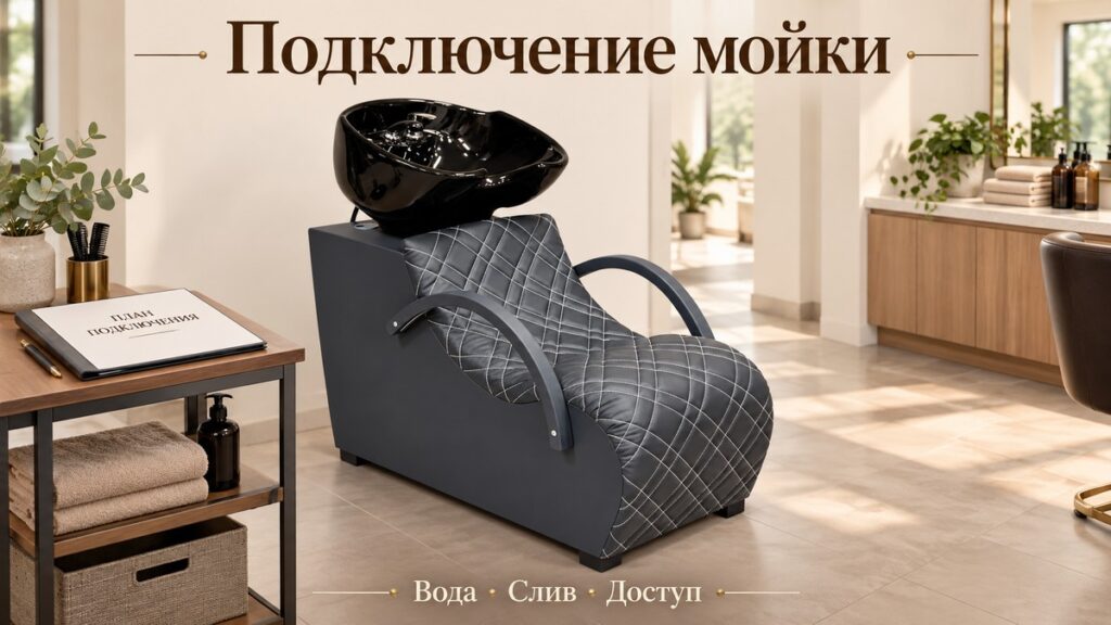 Подключение парикмахерской мойки: вода, слив и подготовка места до ремонта