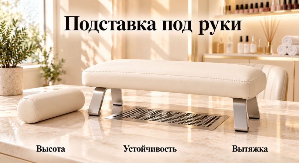 Подставка под руки для маникюра: высота, устойчивость и место для вытяжки