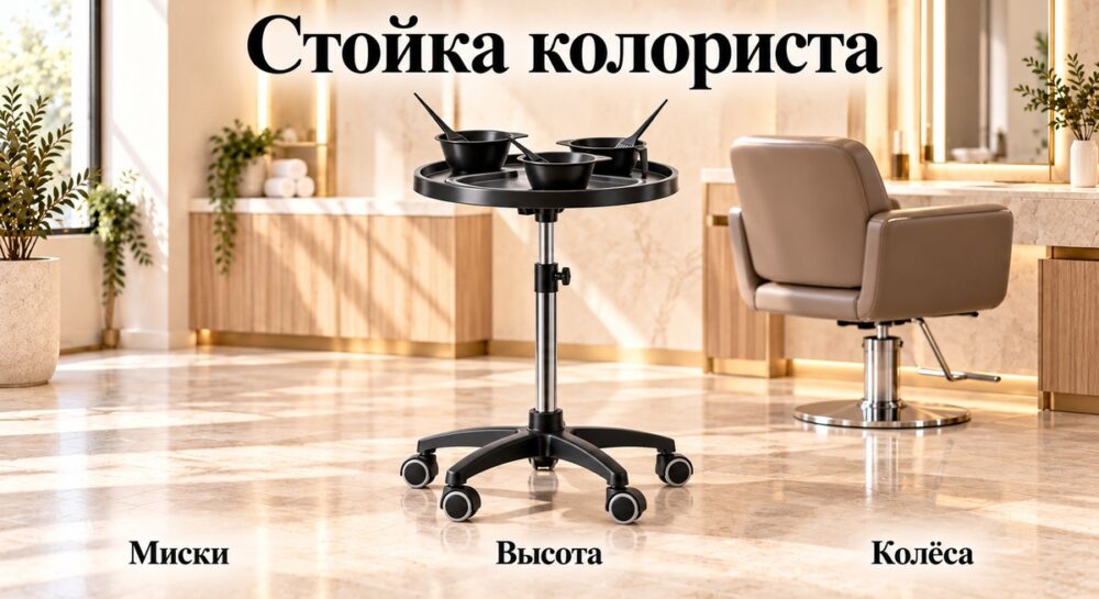 Стойка для окрашивания волос: миски, рабочая высота и устойчивость
