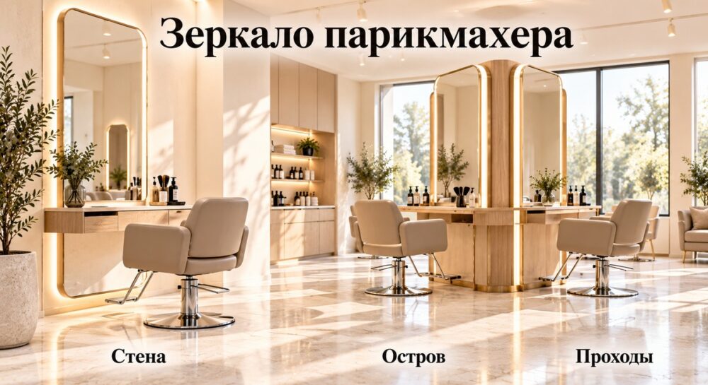 Настенное или двухстороннее зеркало парикмахера: какое рабочее место выбрать